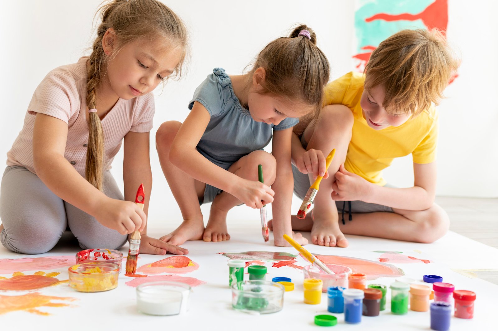 Children doing an art project